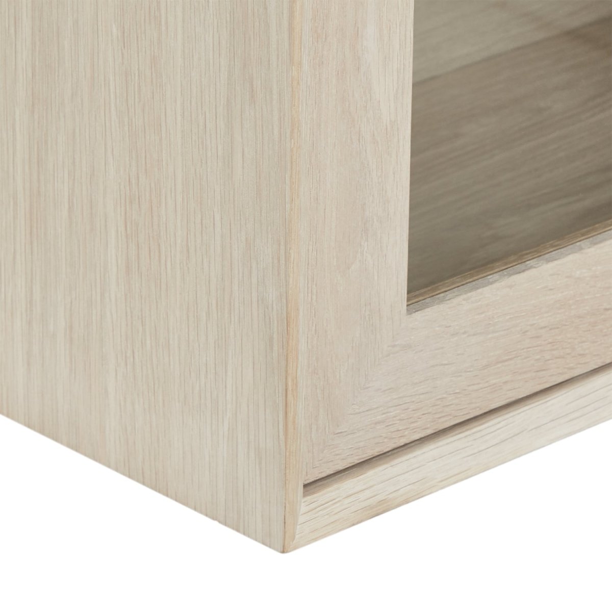 Wandschrank mit LED-Beleuchtung - 160 cm breit - Eiche bianco