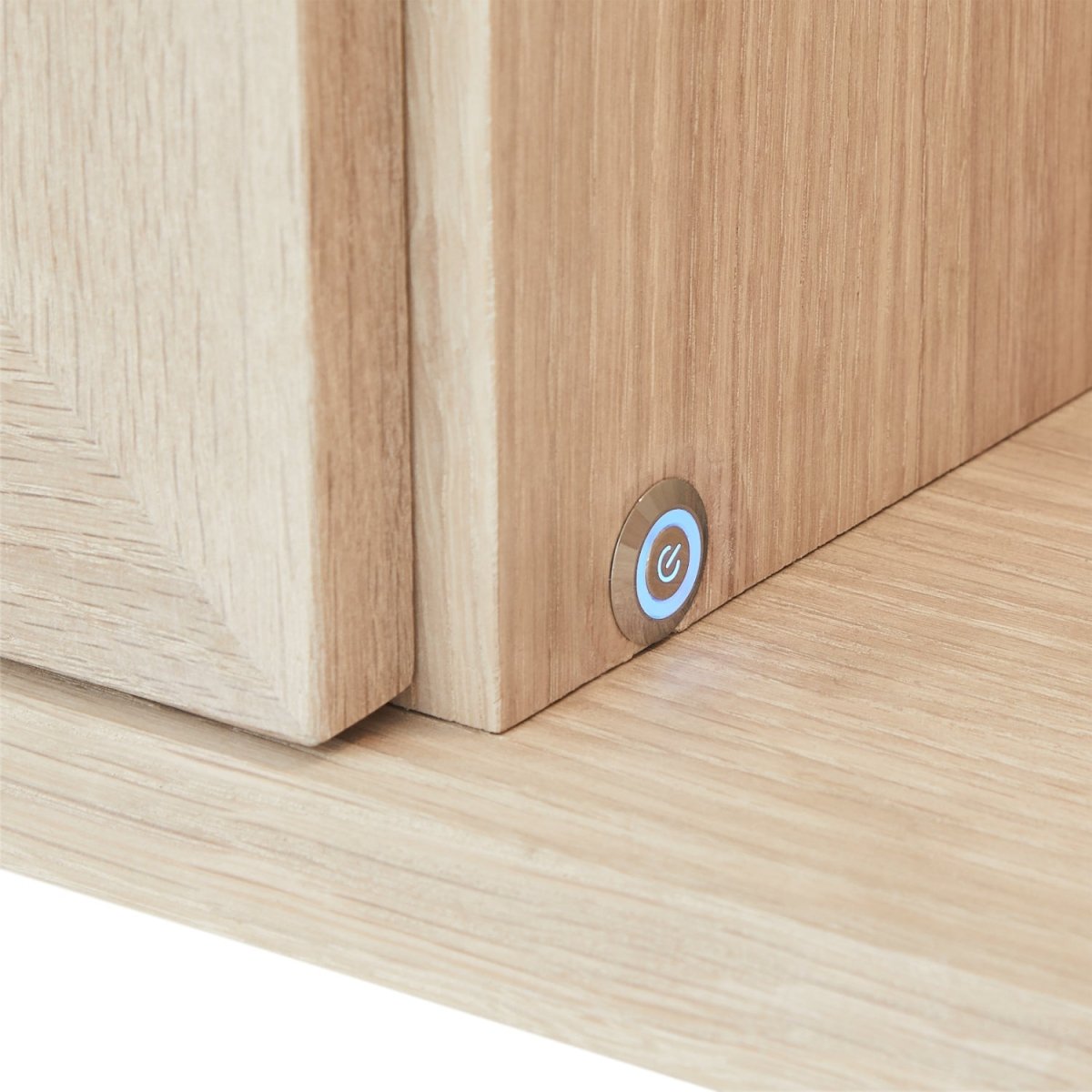 Wandschrank mit LED-Beleuchtung - 160 cm breit - Eiche bianco