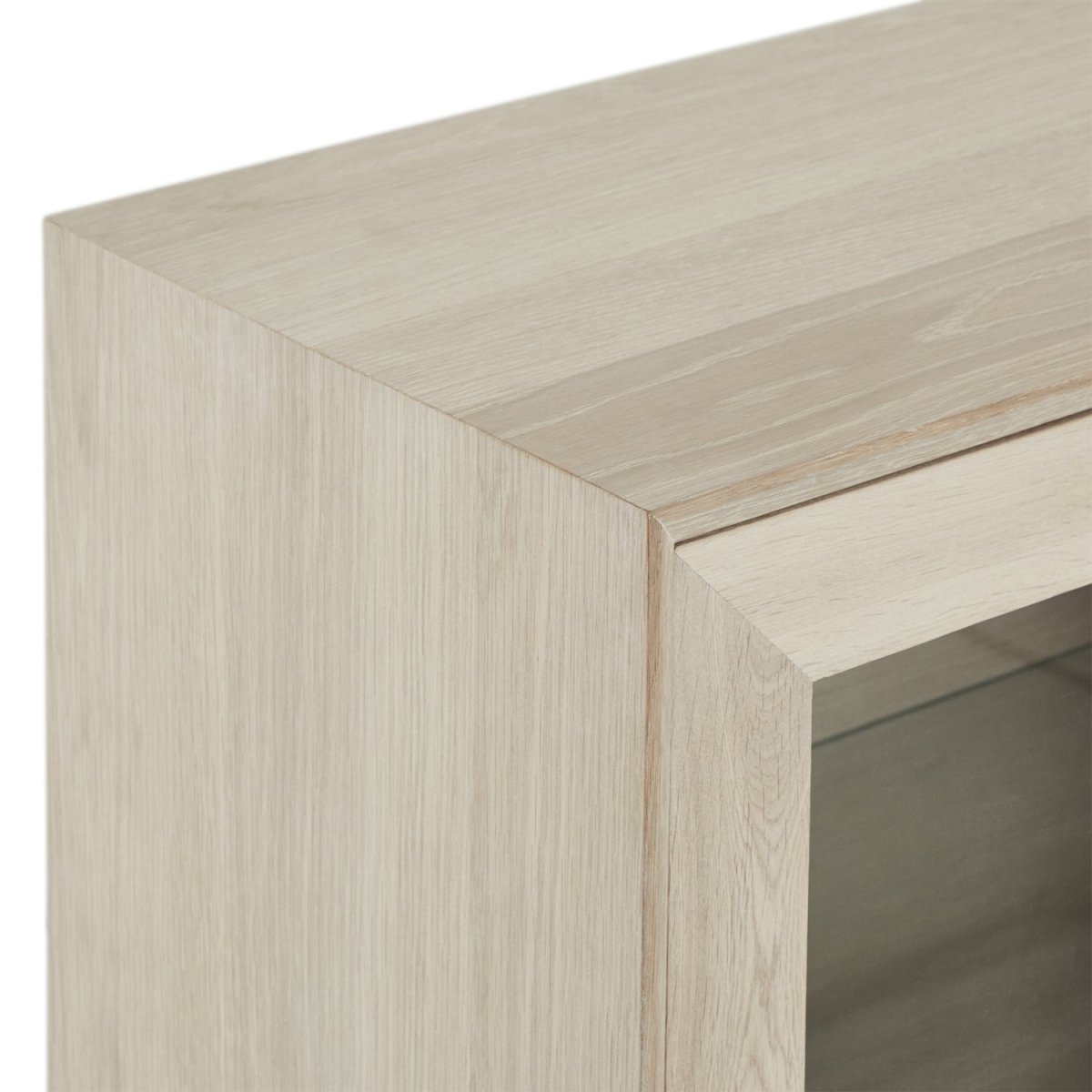 Wandschrank mit LED-Beleuchtung - 212 cm breit - Eiche bianco
