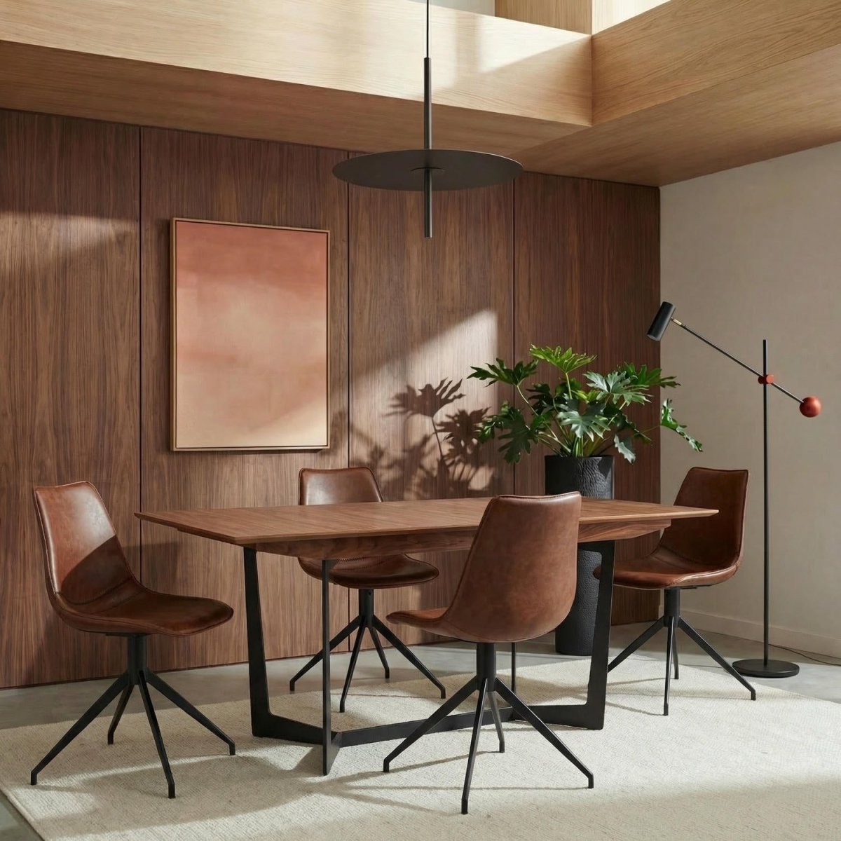 Rechteckiger Esstisch 200x100 cm - Ausziehbar bis 250 cm - Amerikanische Walnuss