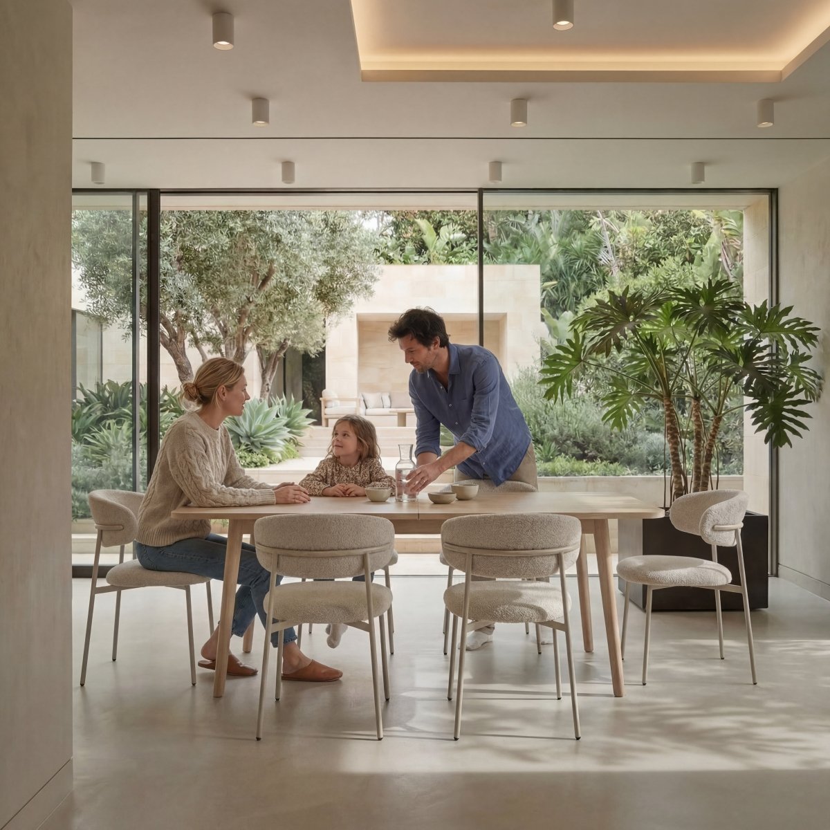 Esstisch 200x100 cm ausziehbar bis 300 cm – Eiche bianco Nyborg