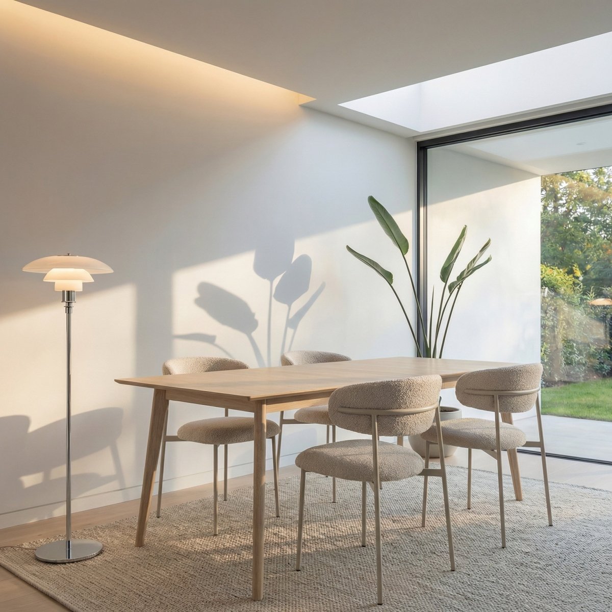 Ausziehbarer Esstisch Porto 220–320 cm Eiche bianco | ibbedesign