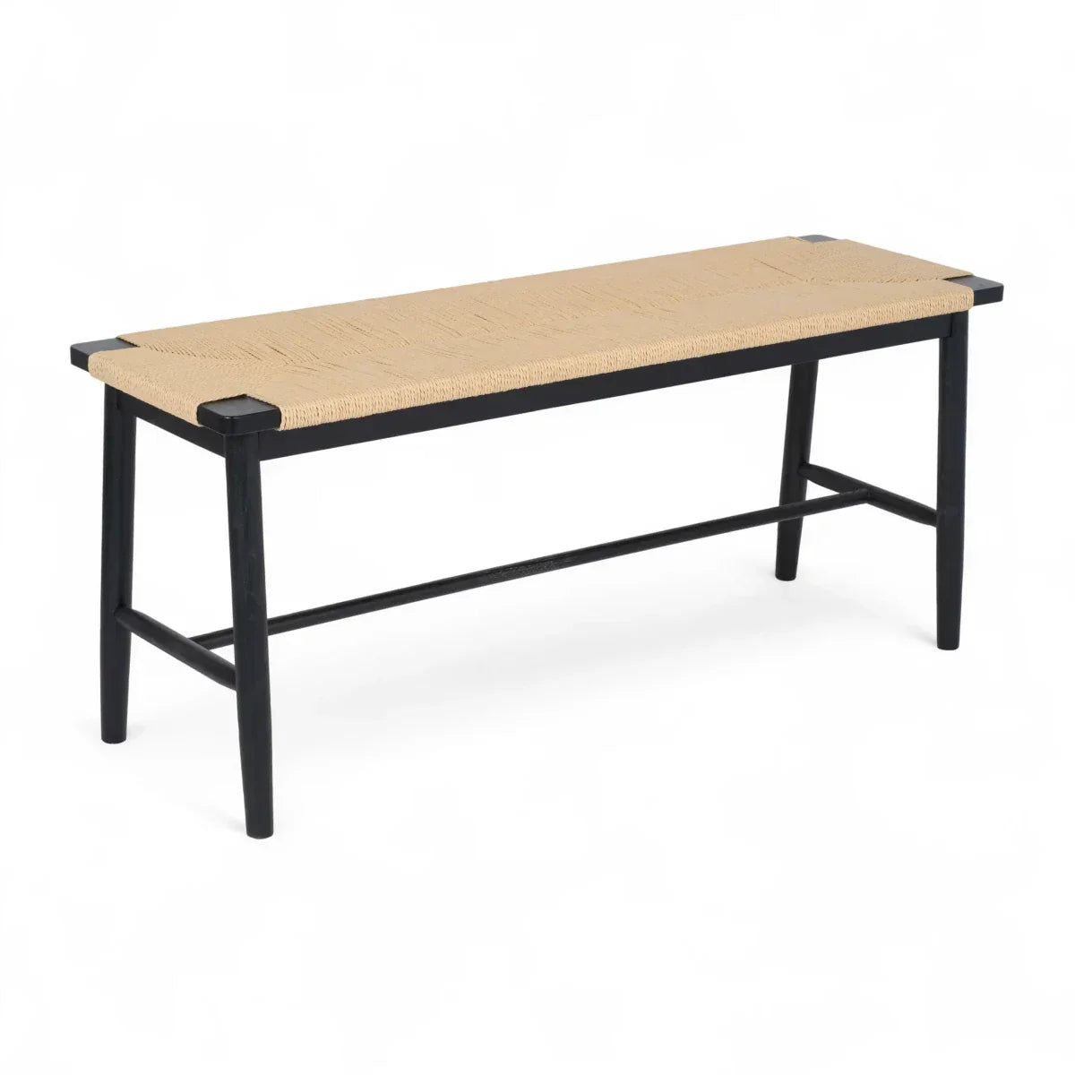 Sitzbank Prime mit Geflechtsitz - Schwarz/Beige