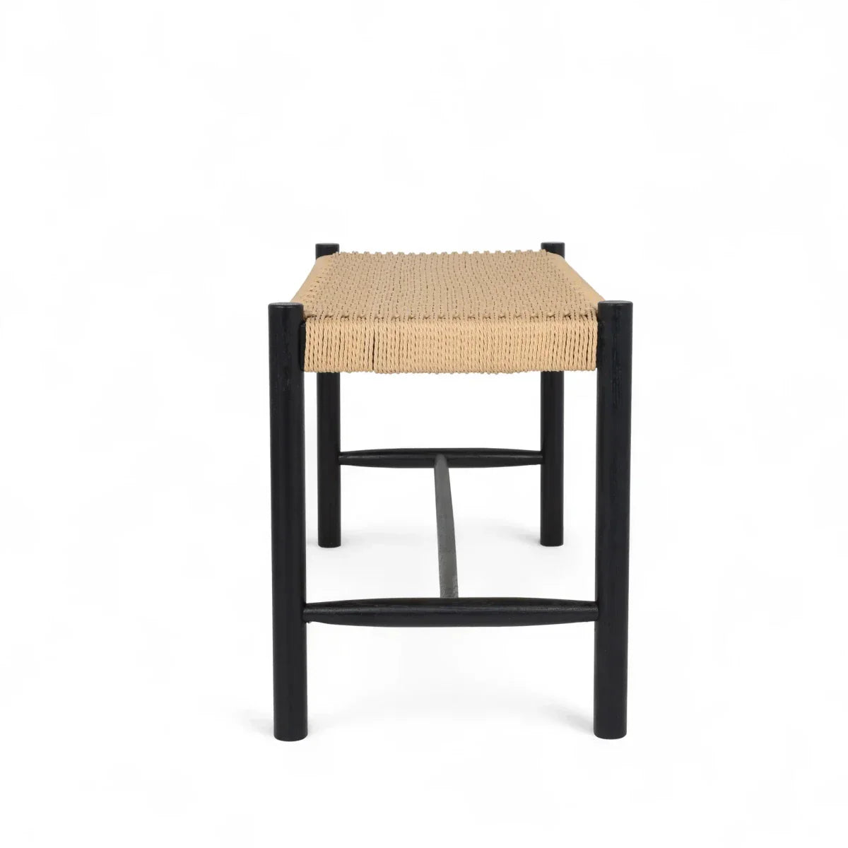 Sitzbank Shine mit Geflechtsitz - Schwarz/Beige