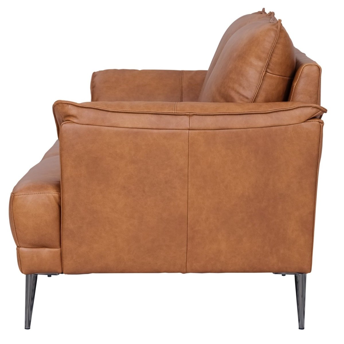 2-Sitzer Ledersofa - Echtleder Cognac Braun