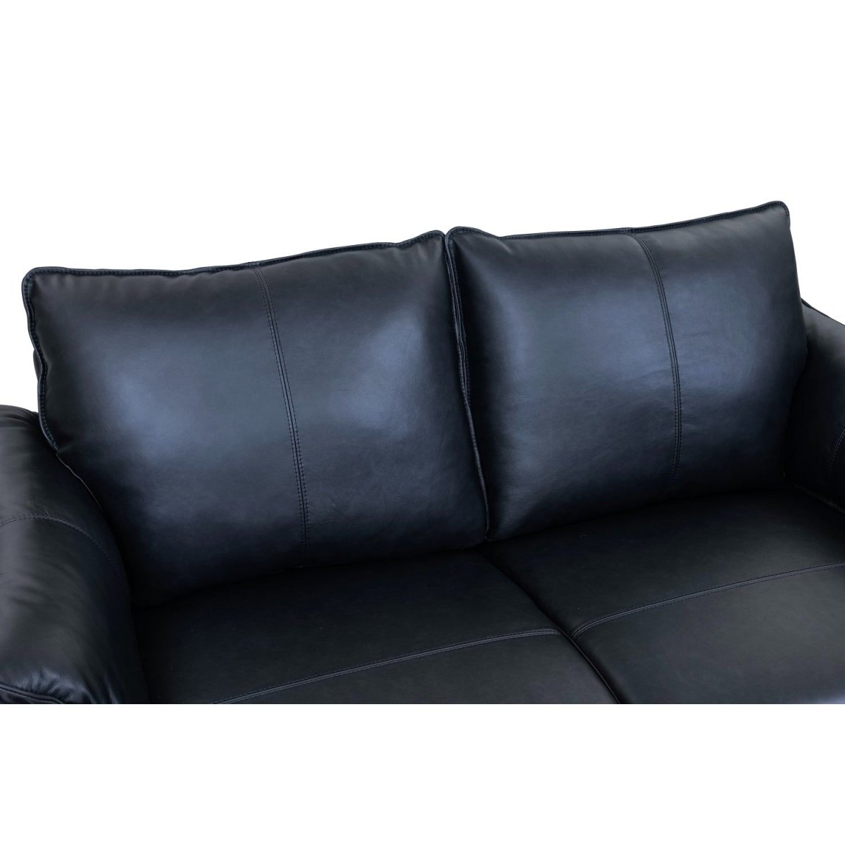 2-Sitzer Ledersofa Soul – Echtleder Schwarz, Skandinavisch