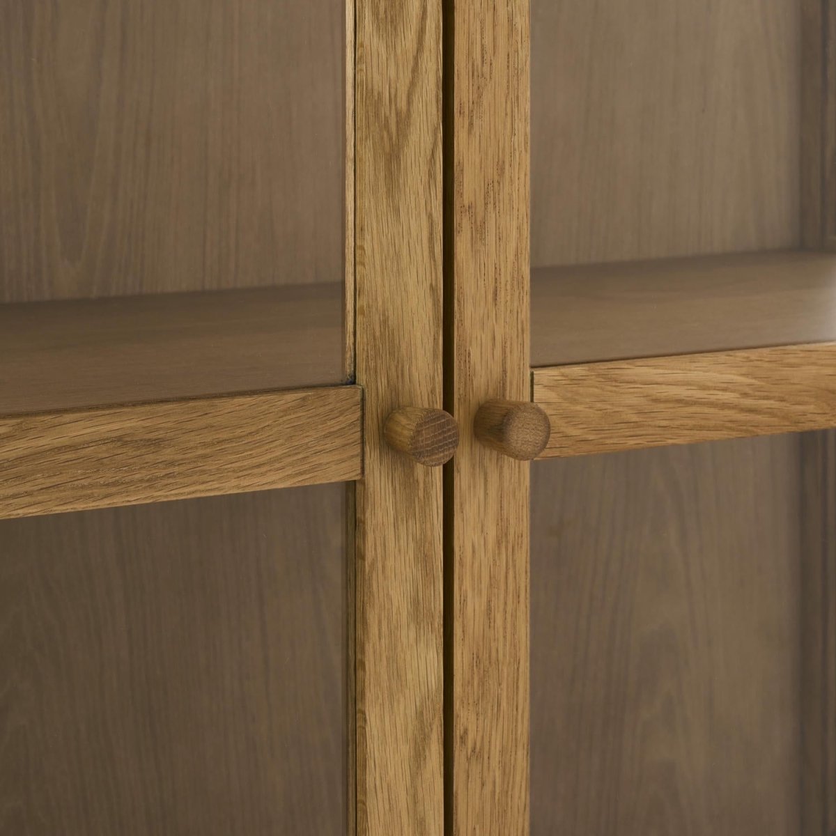 Highboard mit Glastüren - 100 cm breit - Wildeiche