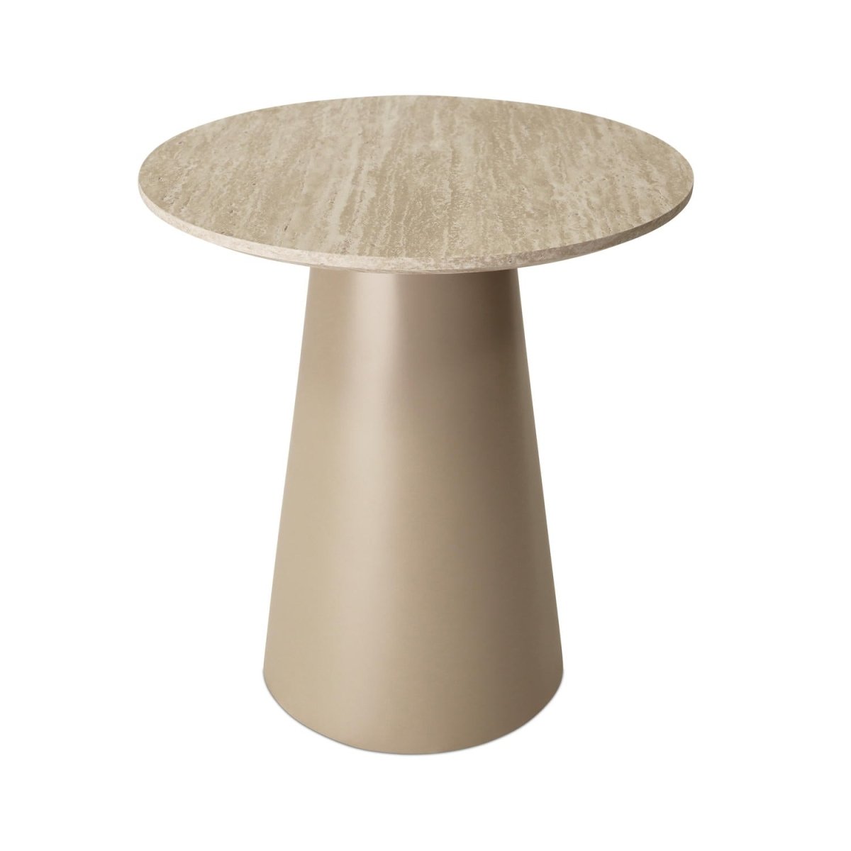 Couchtisch Rund ø45 cm - Travertine-Optik Beige
