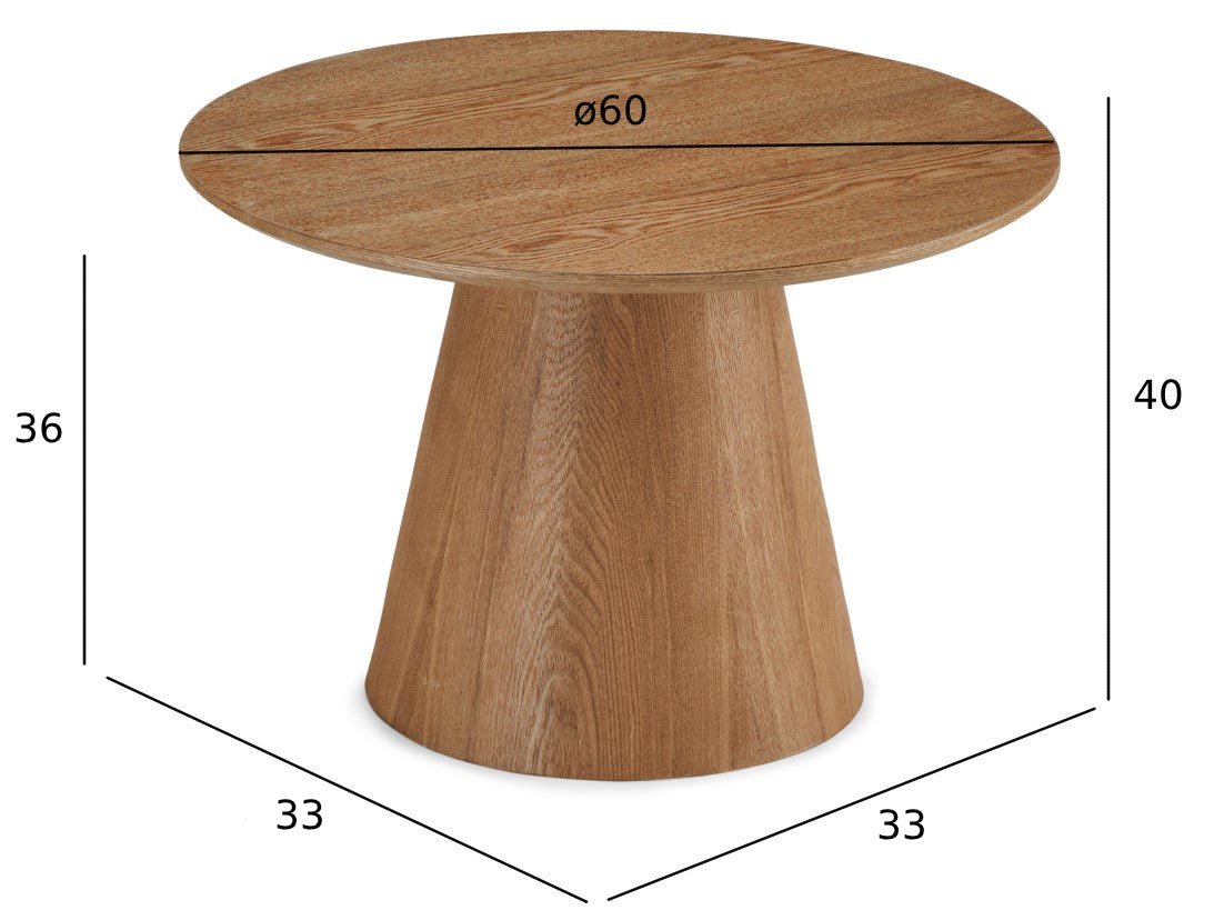 Couchtisch Rund ø60 cm - Wildeiche