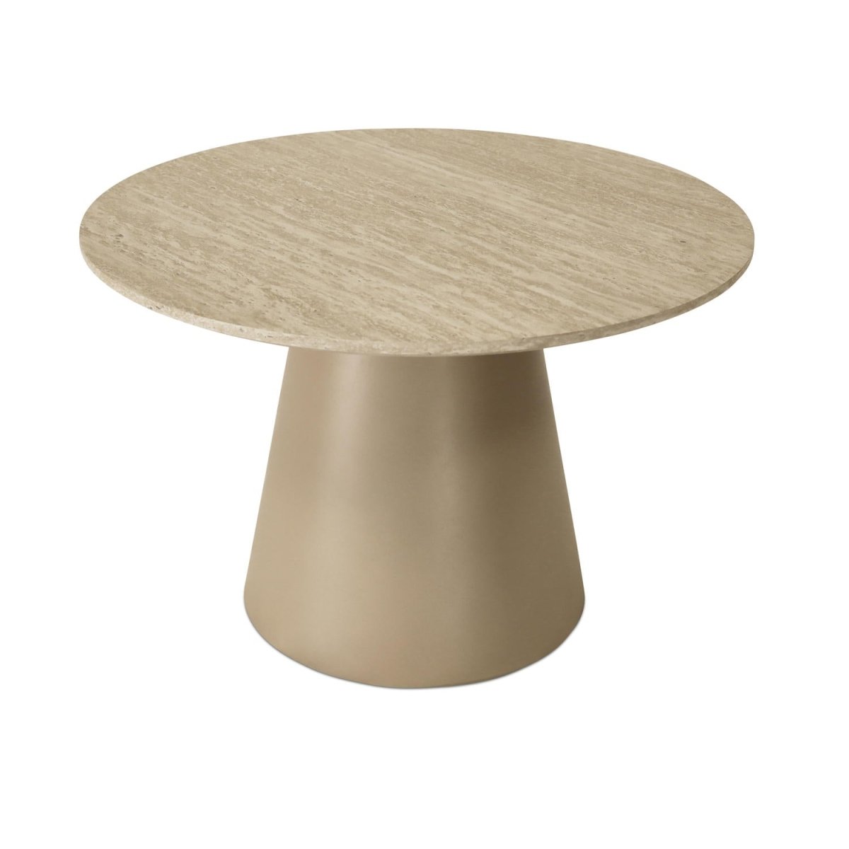 Couchtisch Rund ø60 cm - Travertine-Optik Beige