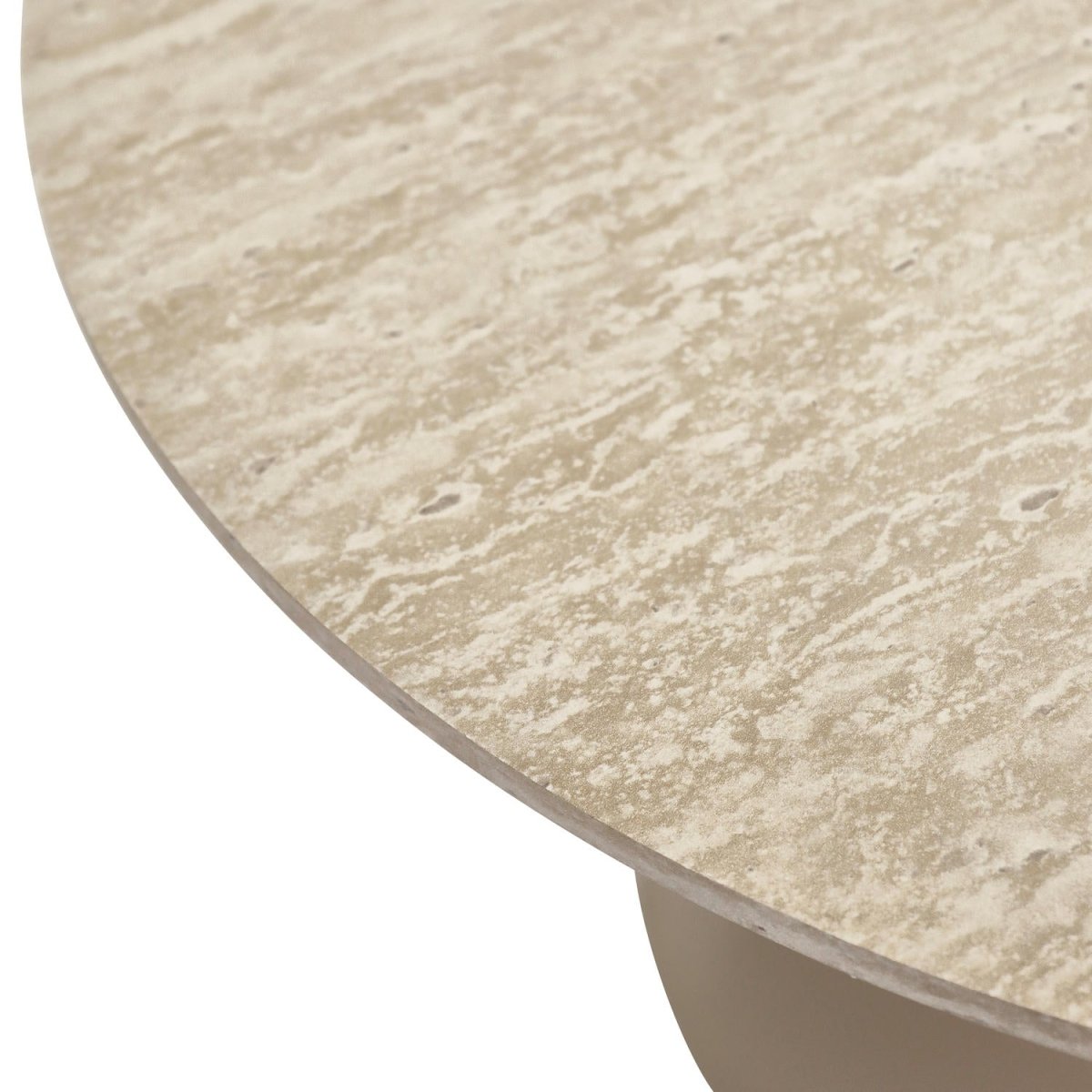 Couchtisch Rund ø60 cm - Travertine-Optik Beige