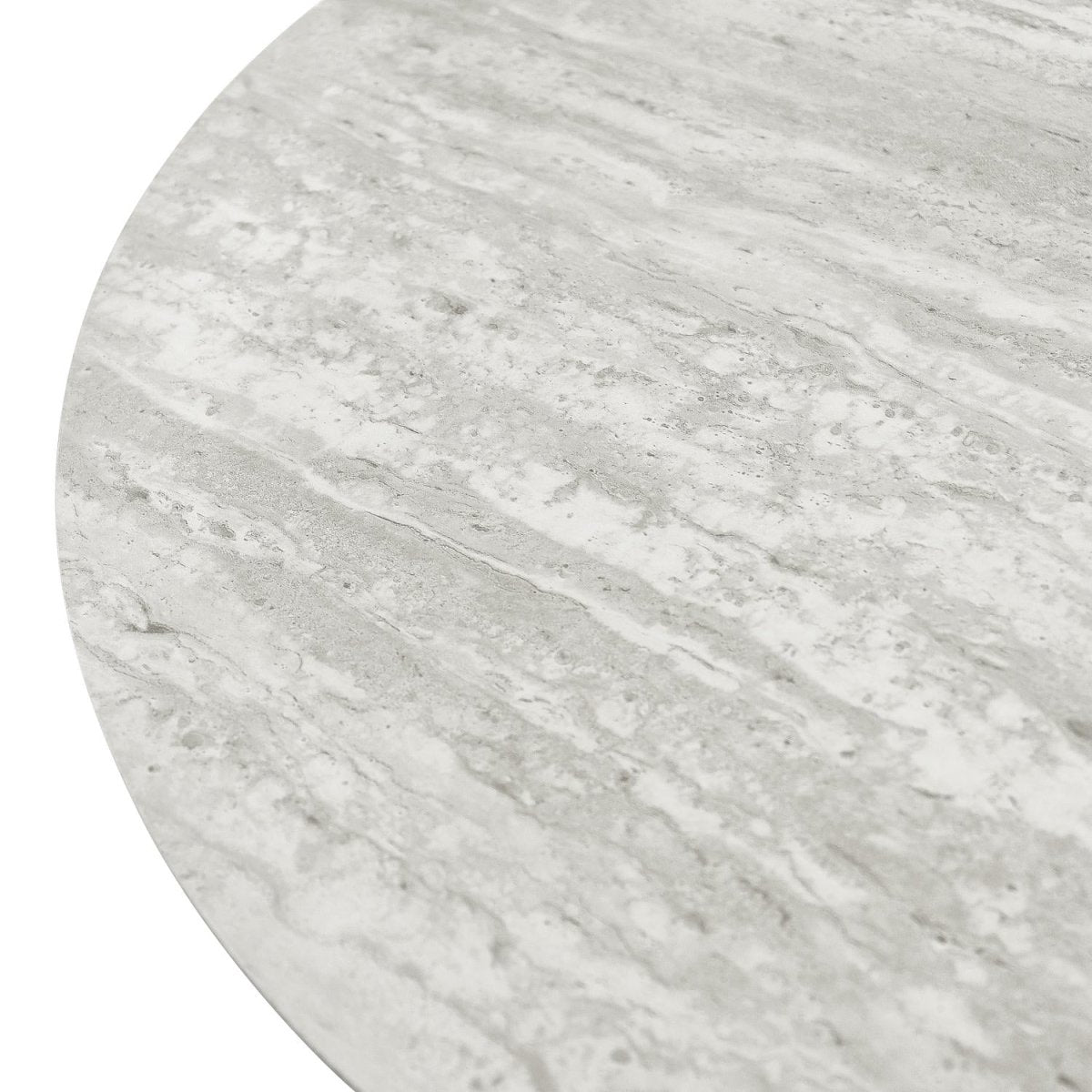 Couchtisch Rund ø80 cm - Travertine-Optik Grau