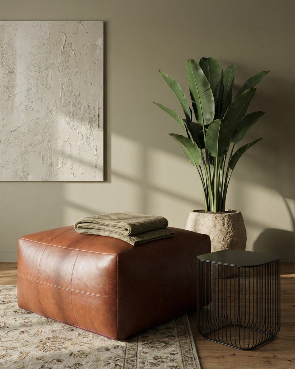 Tenna Pouf 75x75x45 cm - Braun