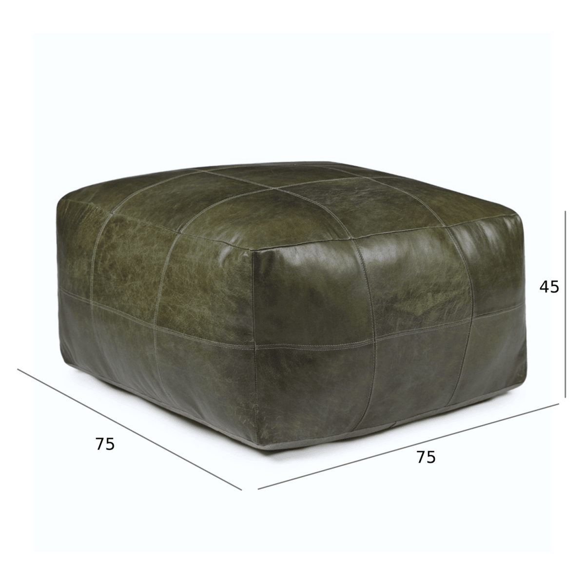 Tenna Pouf 75x75x45 cm - Olivgrün