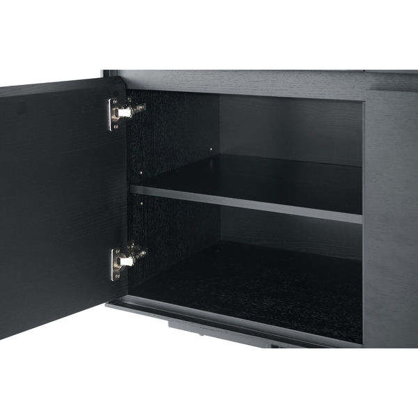 TV-Tisch mit 2 Türen - 160 cm breit - Schwarz