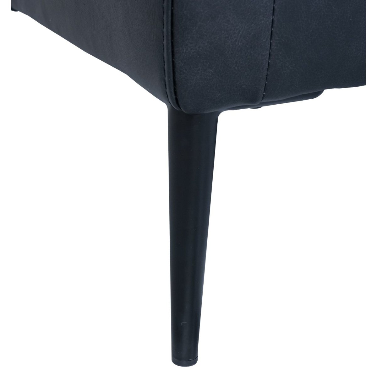 2-Sitzer Ledersofa Valencia – Echtleder Schwarz, skandinavisches Design